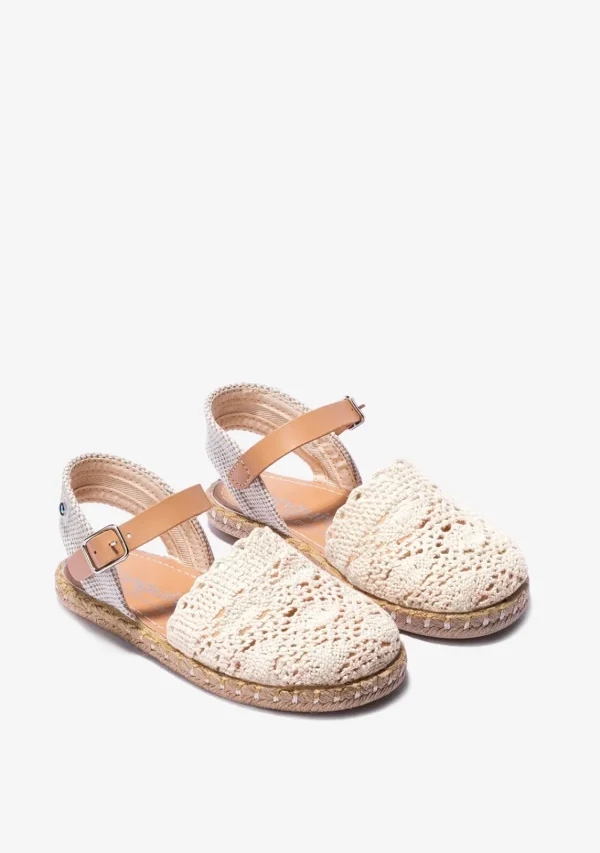 Conguitos Alpargatas De Niña Macramé Beige^ Alpargatas