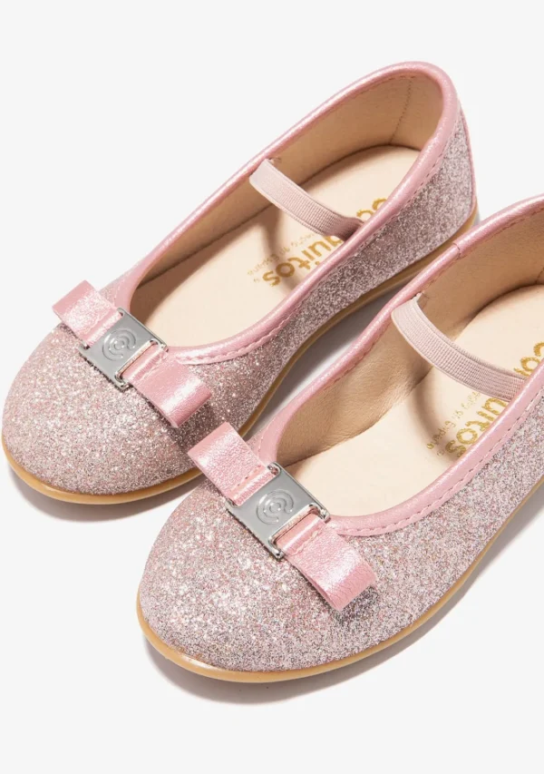 Conguitos Bailarinas Glitter Rosa^ Zapatos De Ceremonia | Bailarinas