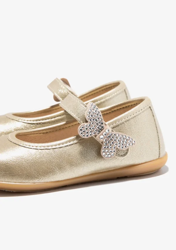 Conguitos Bailarinas Mariposa Oro^ Zapatos De Ceremonia | Bailarinas