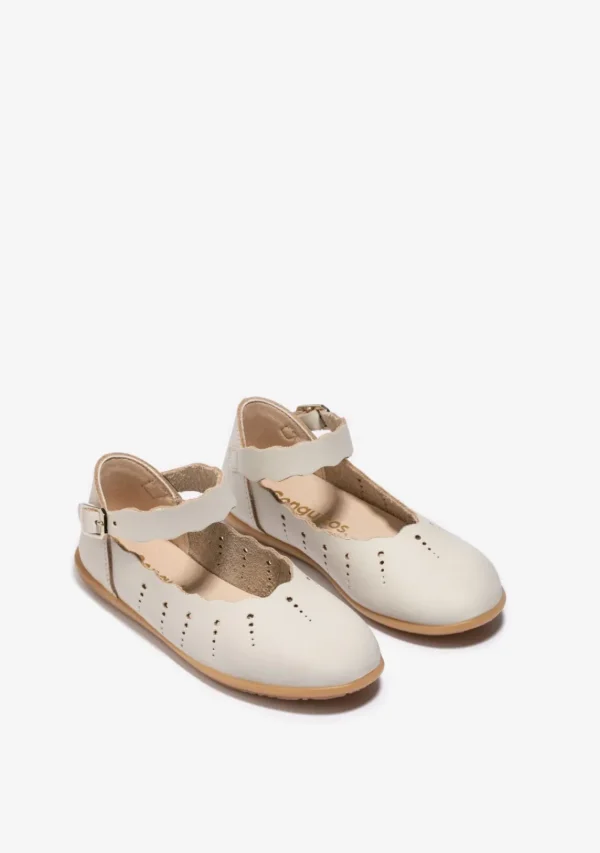 Conguitos Bailarinas Ondas Hebilla Beige^ Zapatos De Ceremonia | Bailarinas