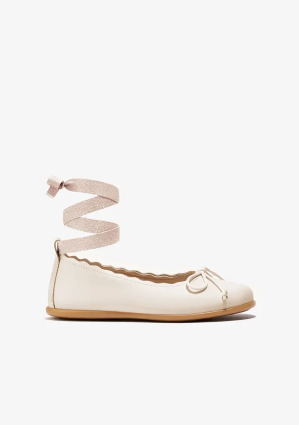 Conguitos Bailarinas Ondas Tira Beige^ Zapatos | Zapatos De Ceremonia