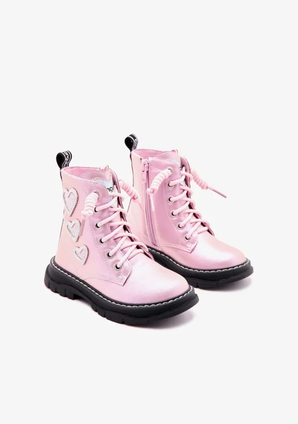 Conguitos Botas Corazones Cordoneras Rosa^ Botas