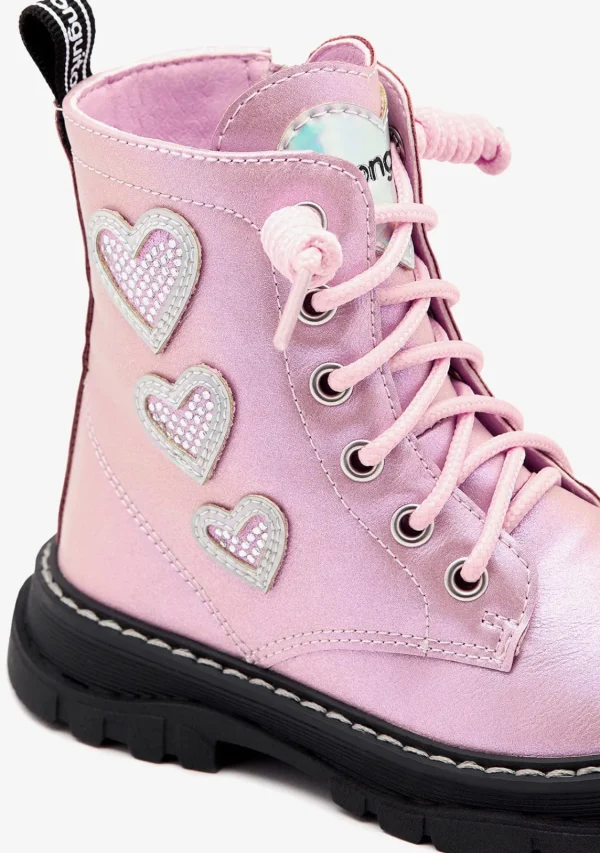 Conguitos Botas Corazones Cordoneras Rosa^ Botas