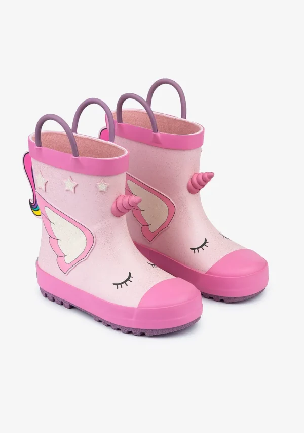 Conguitos Botas De Agua Unicornio Goma Rosa Claro^ Botas De Agua | Botas De Agua