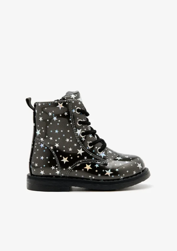 Conguitos Botas De Cordones Estrellas Peltre^ Botas