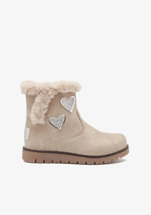 Conguitos Botas De Felpa Beige Con Corazones^ Botas | Botas