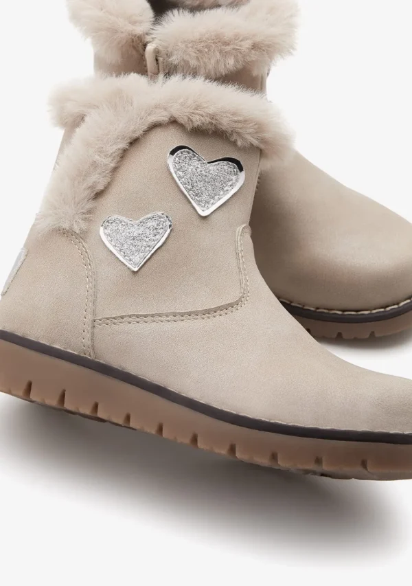 Conguitos Botas De Felpa Beige Con Corazones^ Botas | Botas