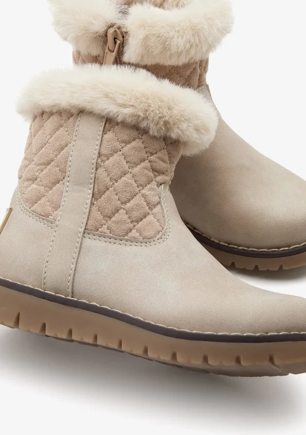 Conguitos Botas De Felpa De Diamante Beige^ Botas