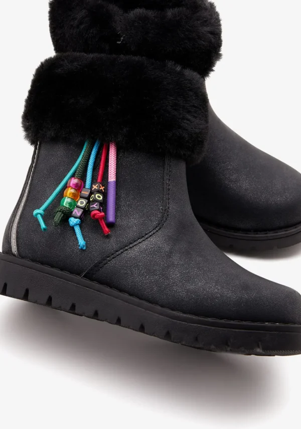 Conguitos Botas De Felpa Negras^ Botas