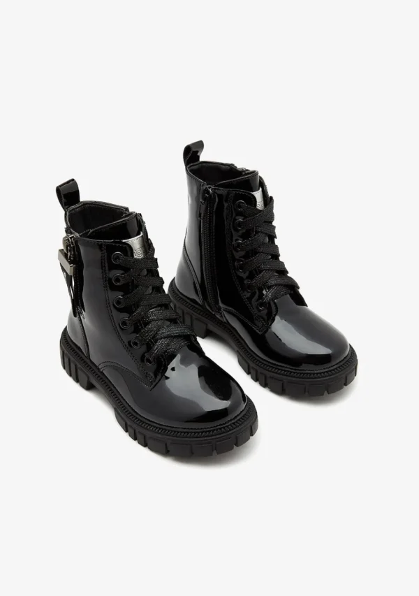 Conguitos Botas Militares Charol Negro^ Botas