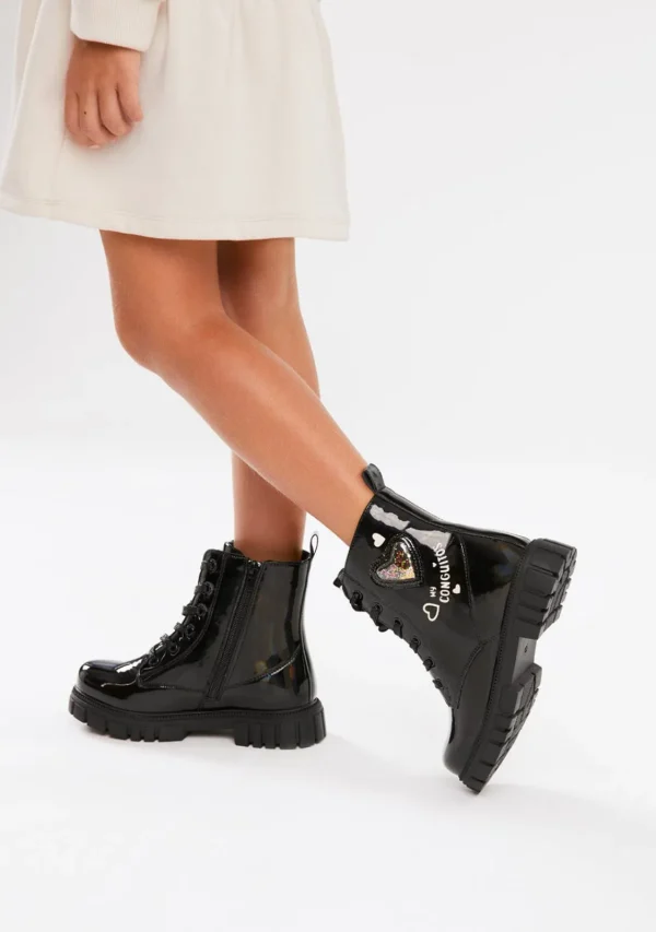 Conguitos Botas Militares Corazón Negro^ Botas