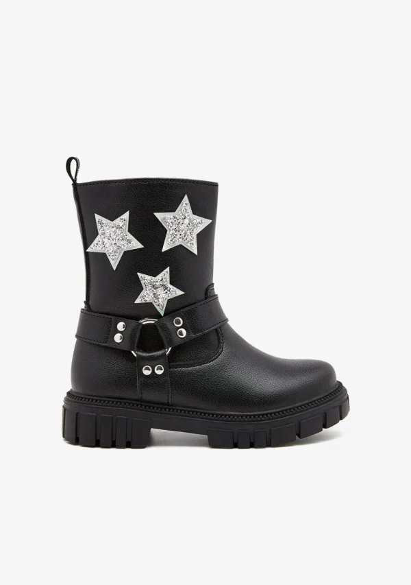 Conguitos Botas Militares Estrellas Negro^ Botas