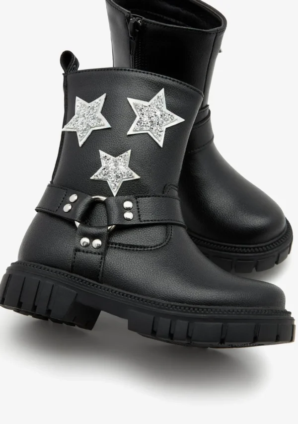 Conguitos Botas Militares Estrellas Negro^ Botas