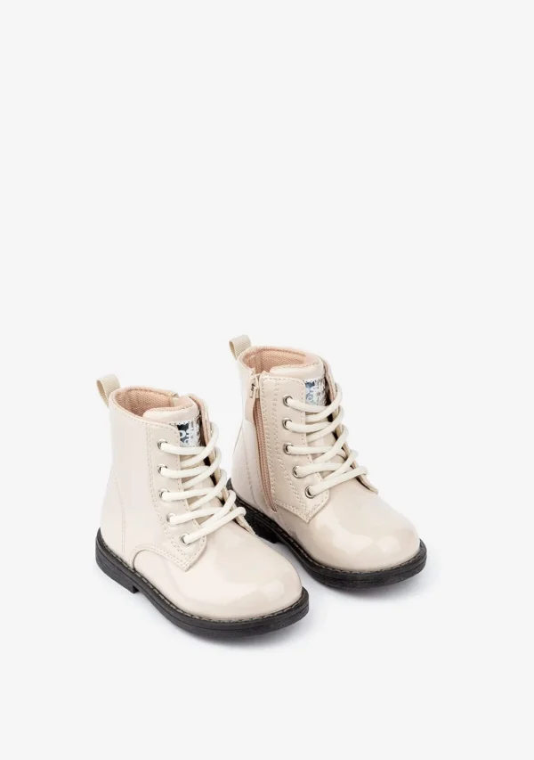 Conguitos Botines De Bebé Charol Sintético Beige^ Botas | Botas