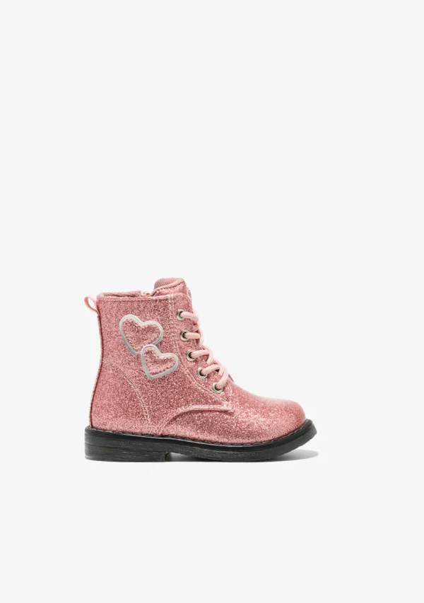 Conguitos Botines De Bebé Corazones Cordones Rosa^ Botas | Botas