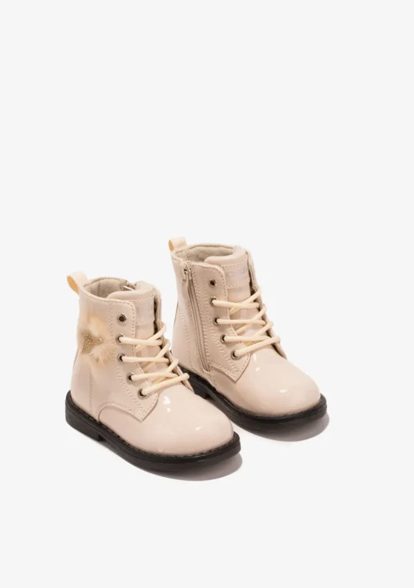 Conguitos Botines De Bebé Pompon Cordones Beige^ Botas | Botas