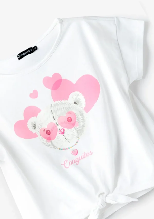 Conguitos Camiseta Corazones Oso Blanco^ Camisetas