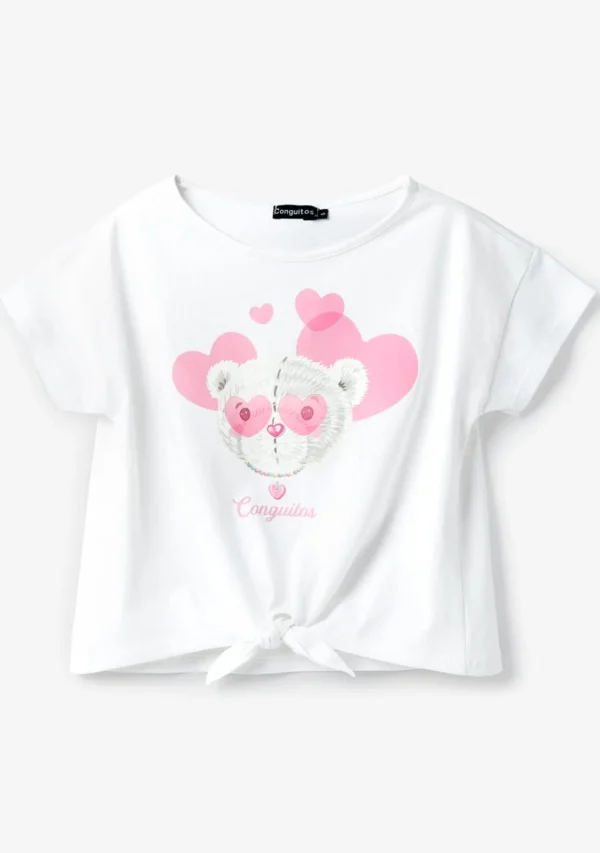 Conguitos Camiseta Corazones Oso Blanco^ Camisetas