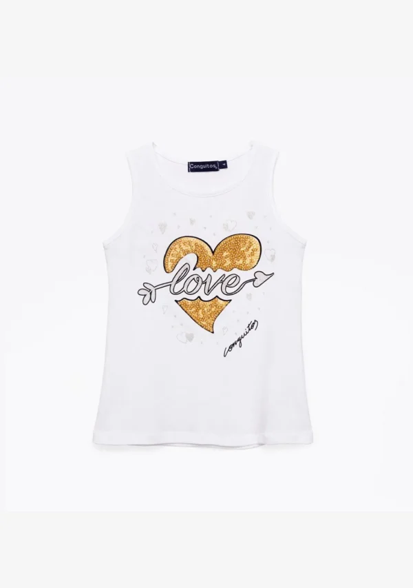 Conguitos Camiseta De Niña Corazón Oro^ Camisetas