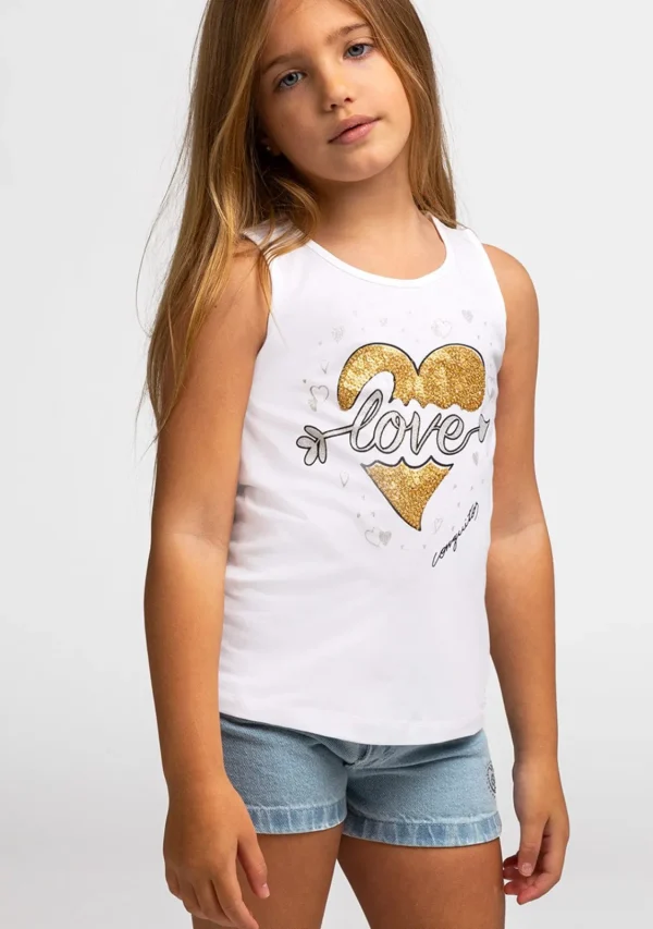 Conguitos Camiseta De Niña Corazón Oro^ Camisetas