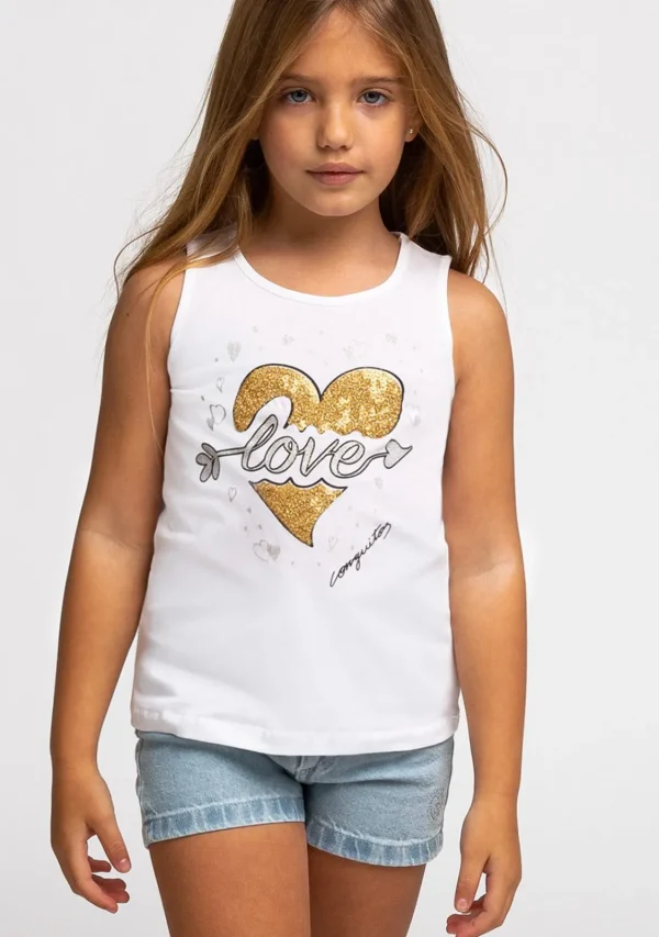 Conguitos Camiseta De Niña Corazón Oro^ Camisetas