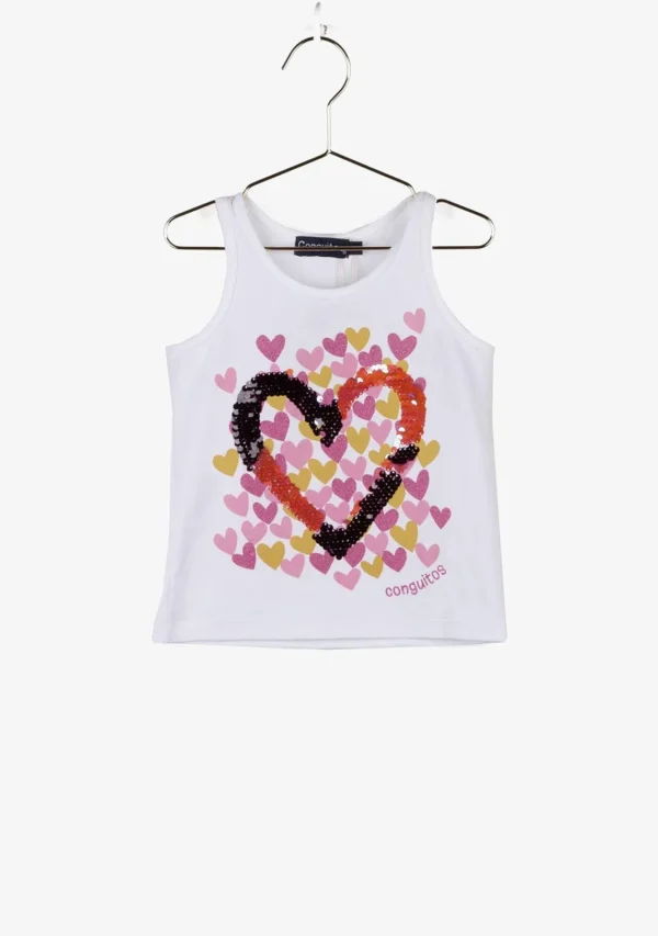 Conguitos Camiseta De Niña Corazones Blanca^ Camisetas