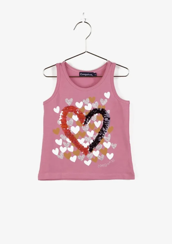 Conguitos Camiseta De Niña Corazones Rosa^ Camisetas