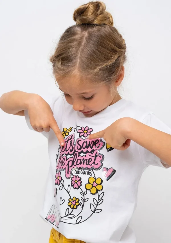 Conguitos Camiseta De Niña Save The Planet^ Camisetas