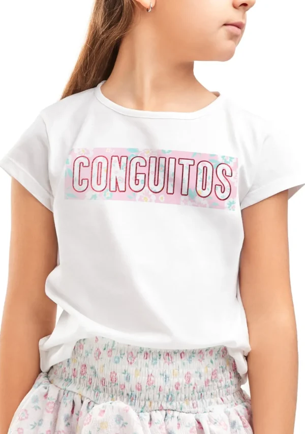 Conguitos Camiseta Flores Blanco^ Camisetas