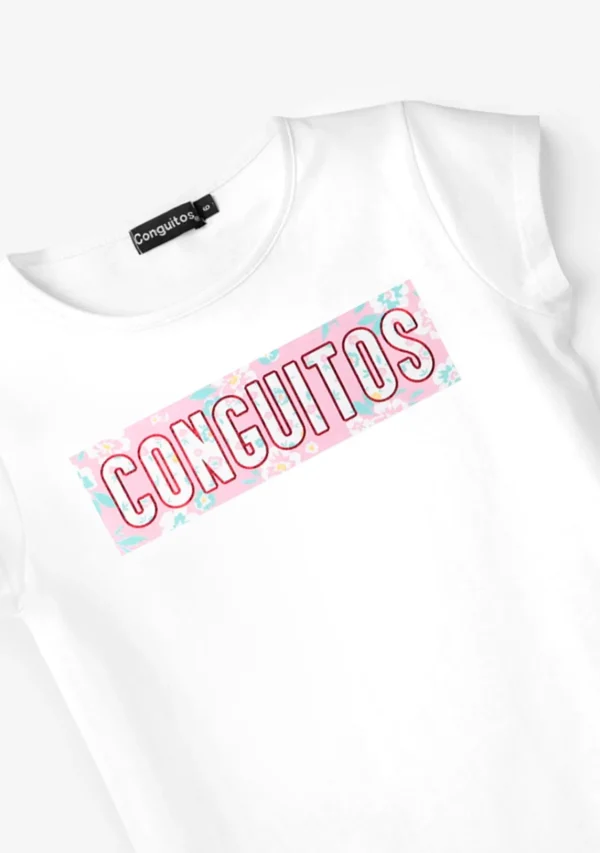 Conguitos Camiseta Flores Blanco^ Camisetas