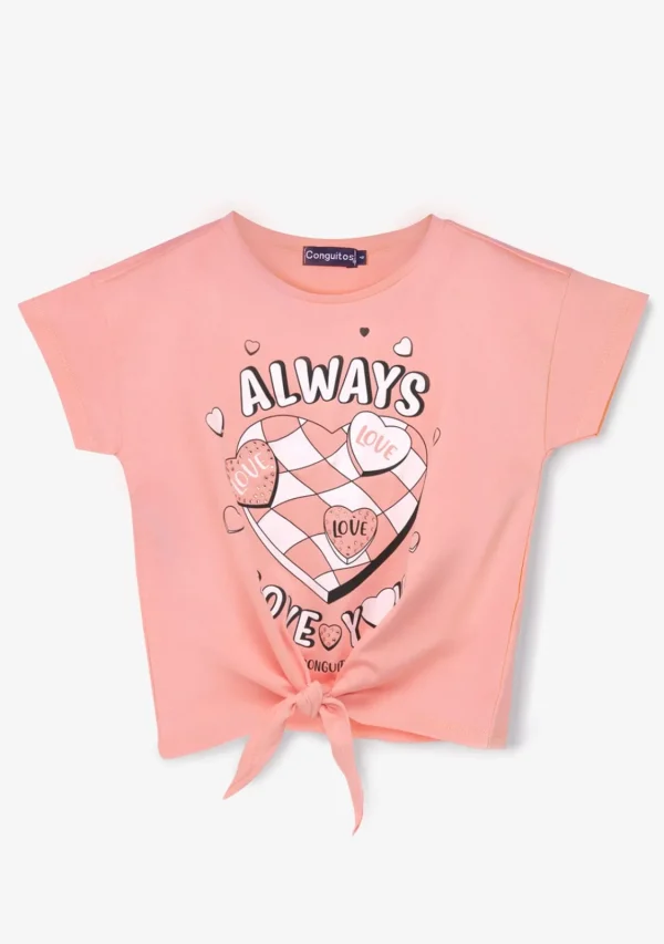 Conguitos Camiseta Niña Estampado Anudado Naranja^ Camisetas