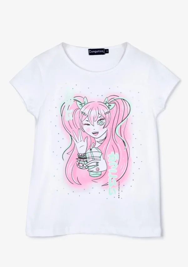 Conguitos Camiseta Niña Estampado Manga Blanca^ Camisetas