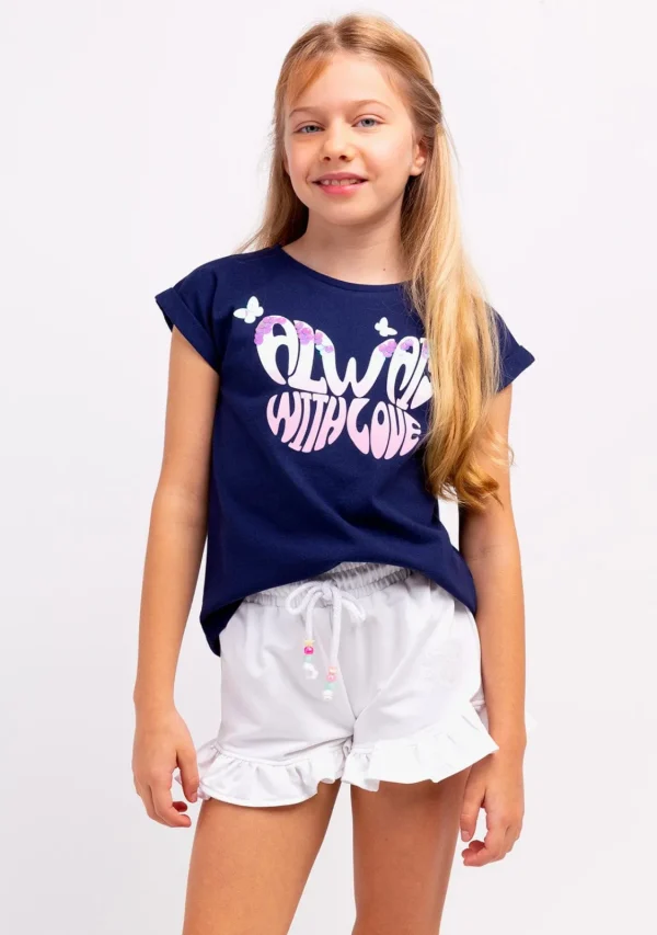 Conguitos Camiseta Niña Estampado Mariposas Marino^ Camisetas