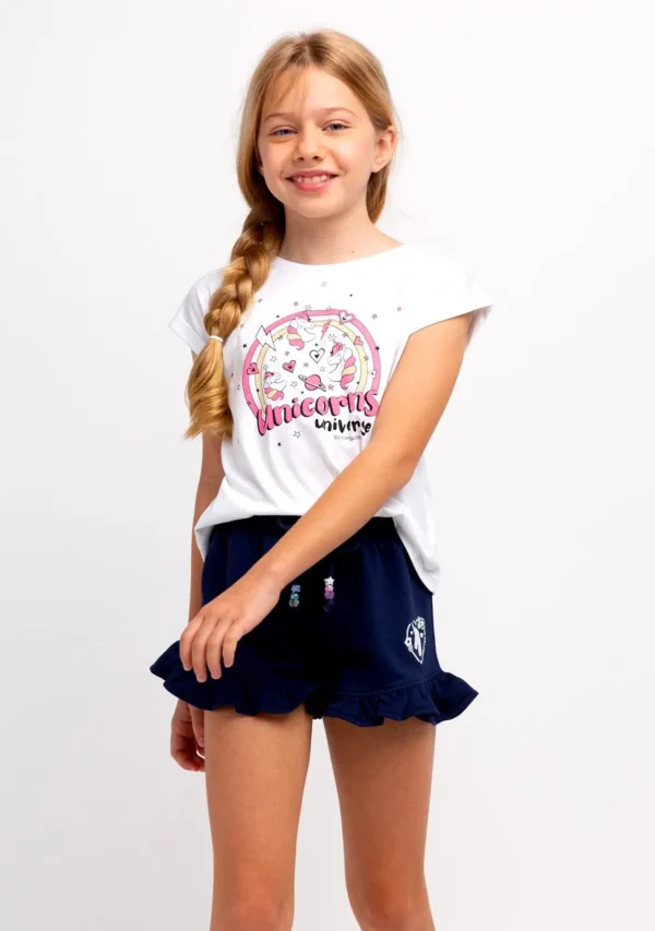 Conguitos Camiseta Niña Estampado Unicornio Solar Reactivo Blanco^ Camisetas