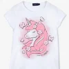 Conguitos Camiseta Niña Unicornio Lentejuelas Blanca^ Camisetas