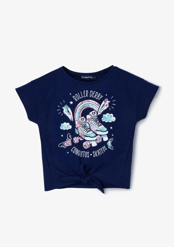 Conguitos Camiseta Nudo De Niña Roller Marino^ Camisetas