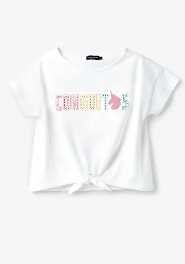 Conguitos Camiseta Unicornio Strass Blaco^ Camisetas