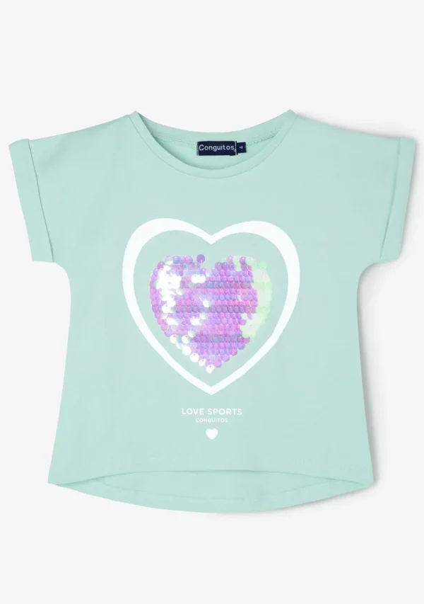 Conguitos Conjunto De Niña Corazón Menta^ Shorts | Camisetas