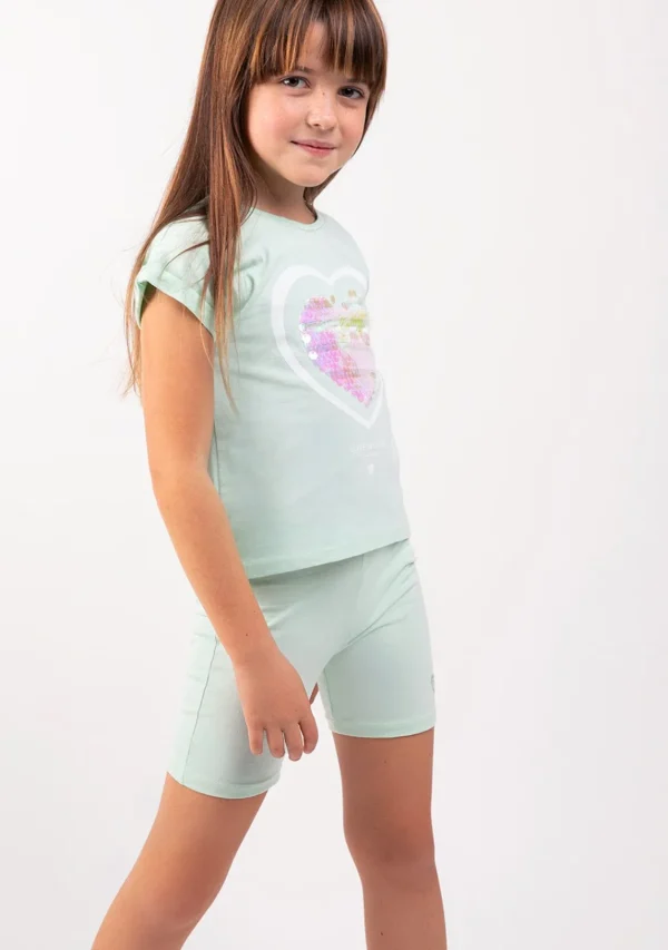 Conguitos Conjunto De Niña Corazón Menta^ Shorts | Camisetas