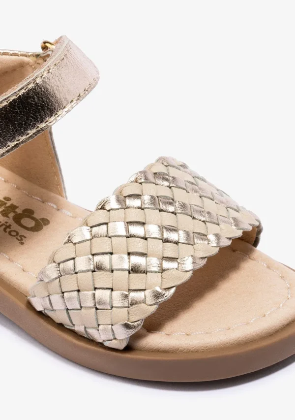Conguitos Sandalias De Bebé Napa Oro Beige^ Sandalias | Zapatos De Ceremonia