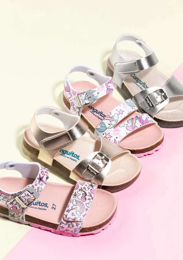 Conguitos Sandalias De Niña Bio Metalizado Plata^ Sandalias Bio | Sandalias