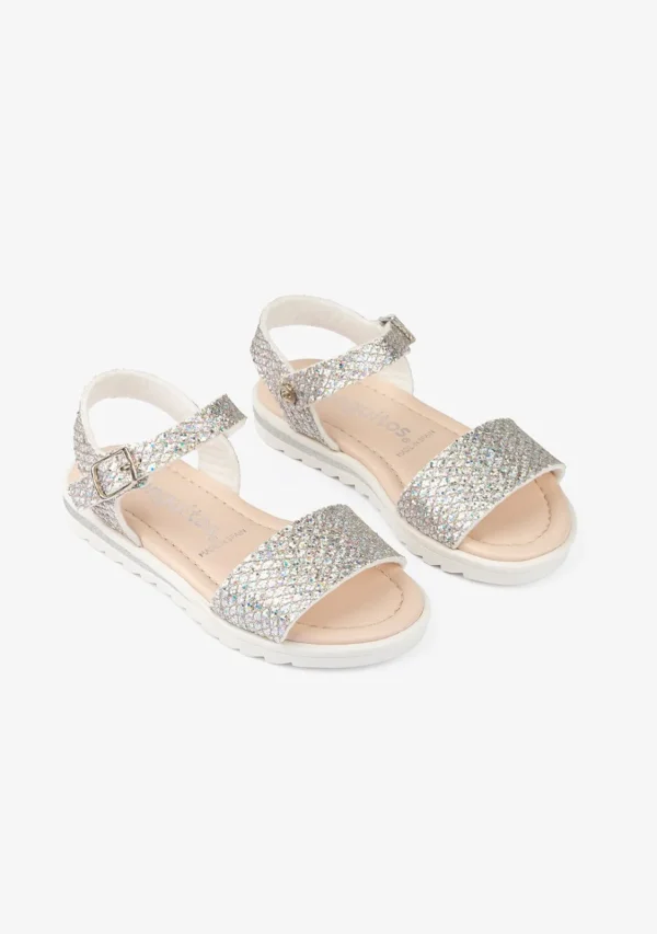 Conguitos Sandalias De Niña Glitter Multi Plata^ Sandalias