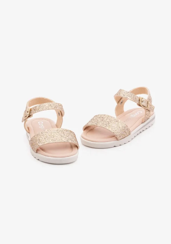 Conguitos Sandalias De Niña Glitter Platino^ Sandalias