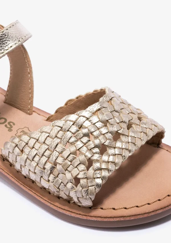 Conguitos Sandalias De Niña Hebilla Textura Napa Oro^ Sandalias | Zapatos De Ceremonia