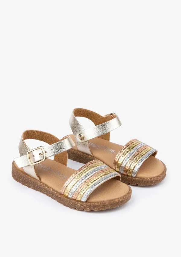 Conguitos Sandalias De Niña Metalizado Piel Multicolor^ Sandalias