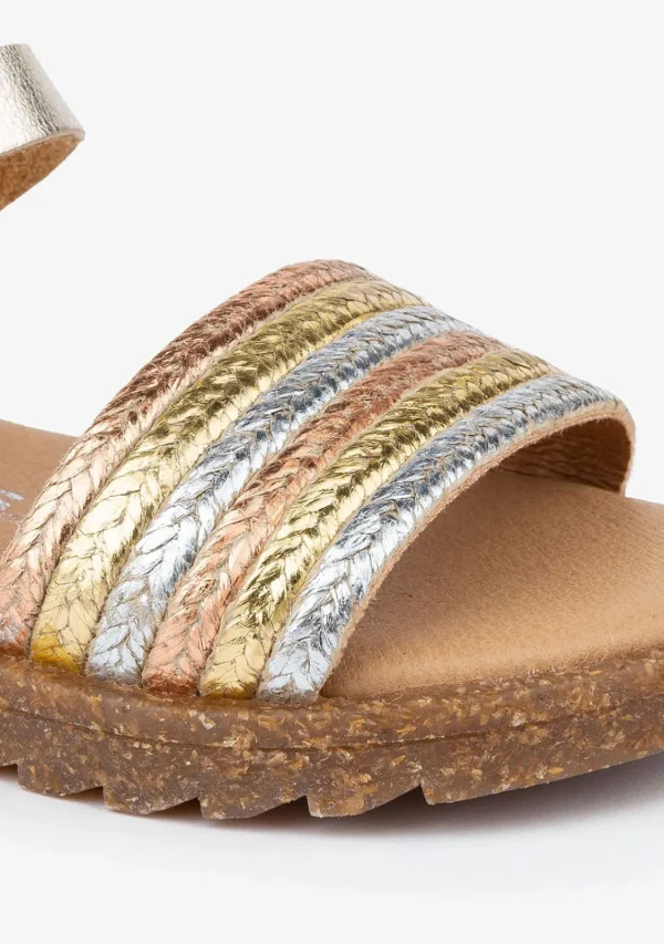 Conguitos Sandalias De Niña Metalizado Piel Multicolor^ Sandalias