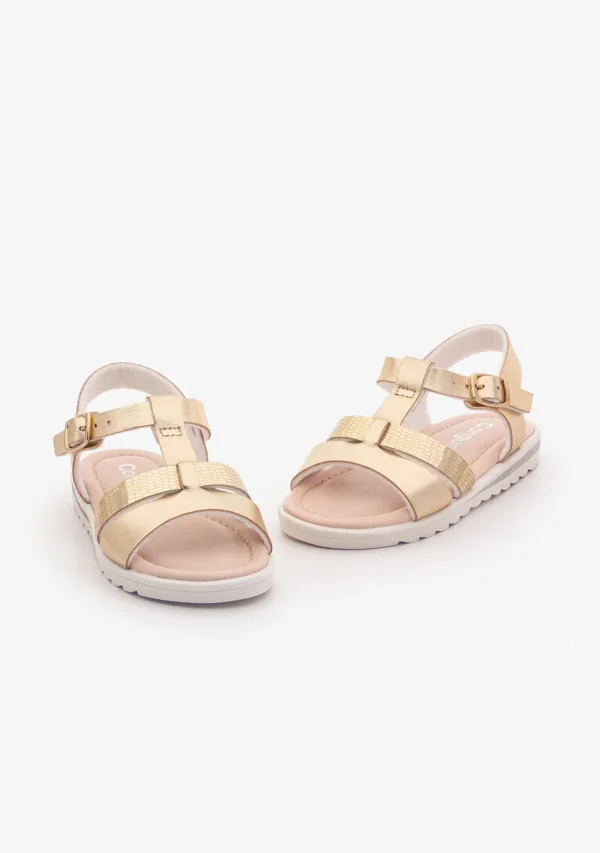 Conguitos Sandalias De Niña Metalizado Platino^ Sandalias | Zapatos De Ceremonia