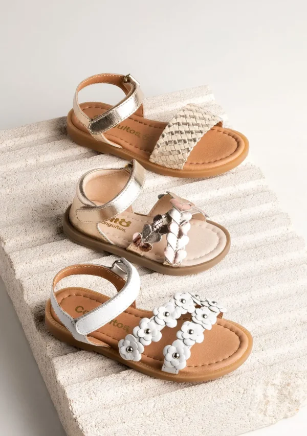 Conguitos Sandalias De Niña Napa Oro Beige^ Sandalias