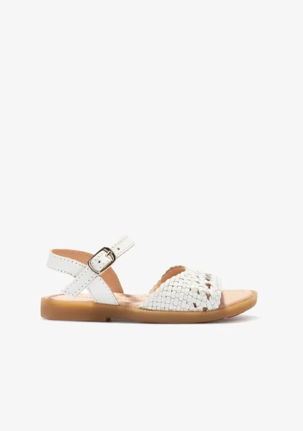 Conguitos Sandalias De Niña Piel Trenzada Blanco^ Sandalias | Zapatos De Ceremonia