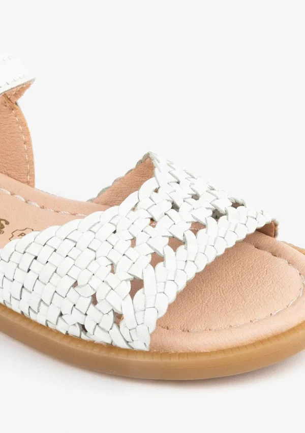 Conguitos Sandalias De Niña Piel Trenzada Blanco^ Sandalias | Zapatos De Ceremonia